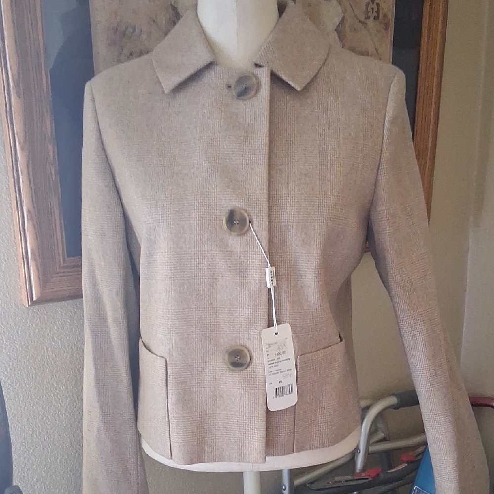 Akris Beige Blazer with Large Buttons